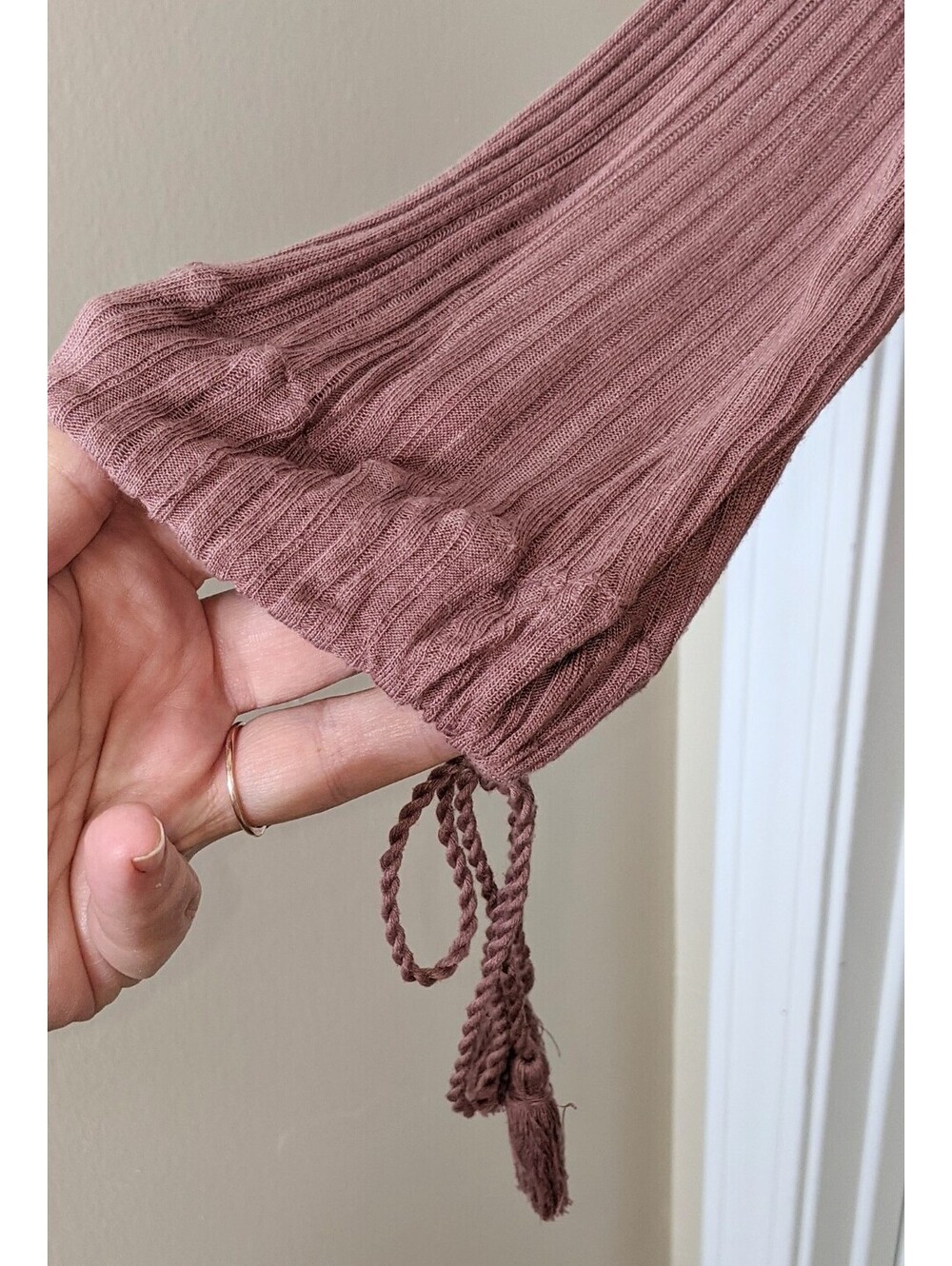 Free People Penny Lane Sheer Tunic Size XS Mauve BOHO Gauze Lace Oversized - Picture 3 of 13